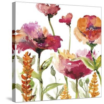 'Blooms and Greens' Stretched Canvas Print Rebecca Meyers