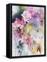 Blooms Aquas III-Leticia Herrera-Framed Stretched Canvas