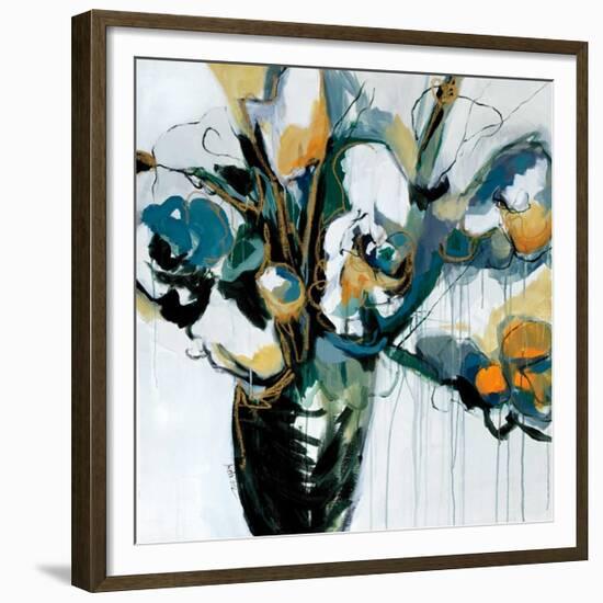 Blooms in Shamrock Grey-Angela Maritz-Framed Giclee Print