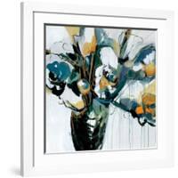 Blooms in Shamrock Grey-Angela Maritz-Framed Giclee Print