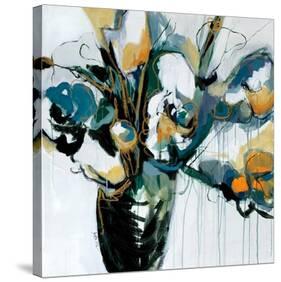 Blooms in Shamrock Grey-Angela Maritz-Stretched Canvas