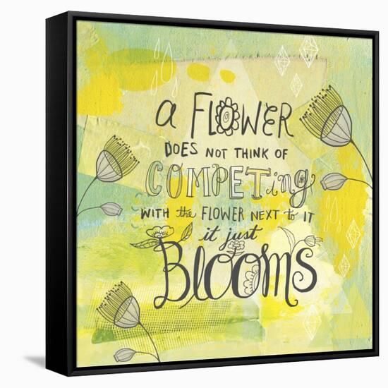 Blooms Quote-Elizabeth Caldwell-Framed Stretched Canvas