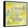 Blooms Quote-Elizabeth Caldwell-Framed Stretched Canvas