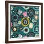 Blooms Teal Sq-Sharon Turner-Framed Art Print