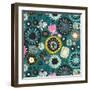 Blooms Teal Sq-Sharon Turner-Framed Art Print