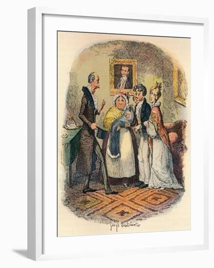 Bloomsbury Christening, C1900-George Cruikshank-Framed Giclee Print