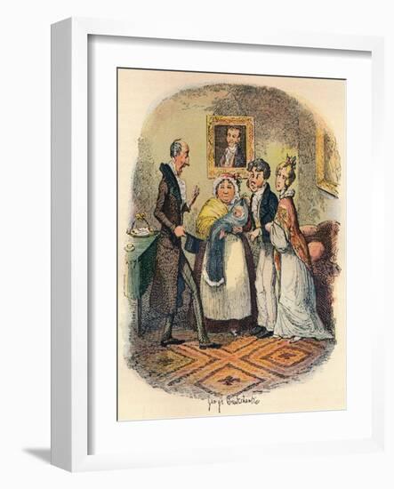 Bloomsbury Christening, C1900-George Cruikshank-Framed Giclee Print