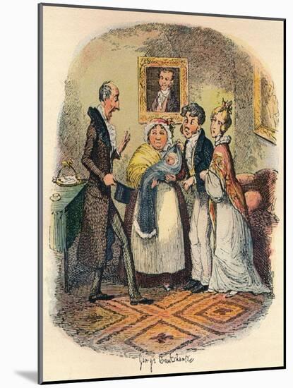 Bloomsbury Christening, C1900-George Cruikshank-Mounted Giclee Print