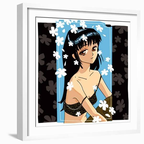 Blossom Anime Girl-Harry Briggs-Framed Giclee Print