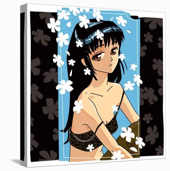 Blossom Anime Girl-Harry Briggs-Stretched Canvas