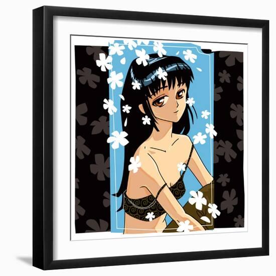 Blossom Anime Girl-Harry Briggs-Framed Giclee Print