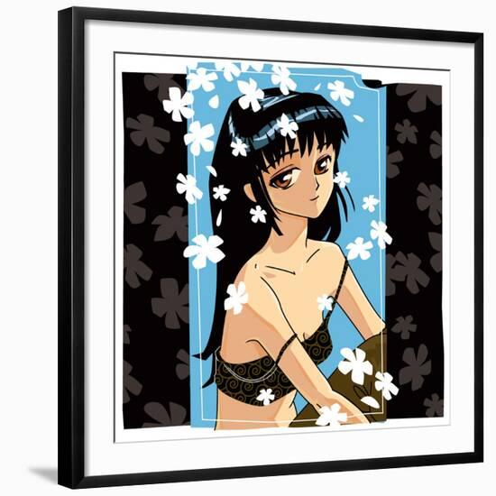 Blossom Anime Girl-Harry Briggs-Framed Giclee Print