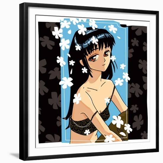 Blossom Anime Girl-Harry Briggs-Framed Giclee Print