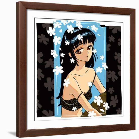 Blossom Anime Girl-Harry Briggs-Framed Giclee Print