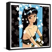 Blossom Anime Girl-Harry Briggs-Framed Stretched Canvas