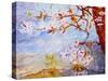 Blossom By The Waterside-Mary Smith-Stretched Canvas