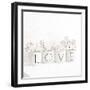 Blossom in Cups saying 'Love'-Tom Quartermaine-Framed Giclee Print