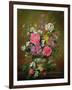 Blossom, Iris and Peonies in a Ceramic Vase (A31)-Albert Williams-Framed Giclee Print