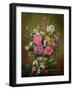 Blossom, Iris and Peonies in a Ceramic Vase (A31)-Albert Williams-Framed Giclee Print