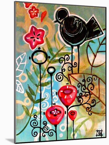 Blossoms and Blackbirds-Natasha Wescoat-Mounted Giclee Print