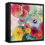 Blossoms in Blue Water as Table Decoration with Glass and Textiles-Alaya Gadeh-Framed Stretched Canvas