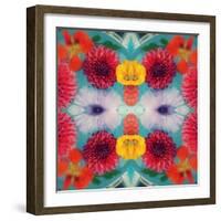 Blossoms in Blue Water Symmetric Layer Work-Alaya Gadeh-Framed Photographic Print