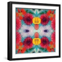 Blossoms in Blue Water Symmetric Layer Work-Alaya Gadeh-Framed Photographic Print