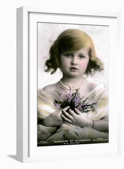 Blossoms of Childhood No.3: Heather, Early 20th Century-J Beagles & Co-Framed Giclee Print