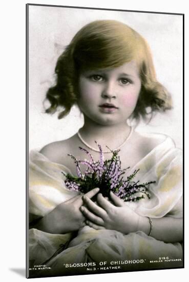 Blossoms of Childhood No.3: Heather, Early 20th Century-J Beagles & Co-Mounted Giclee Print