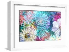 Blossoms of Dahlia and Daisy Star, Poetic Photographic Layer Work-Alaya Gadeh-Framed Photographic Print