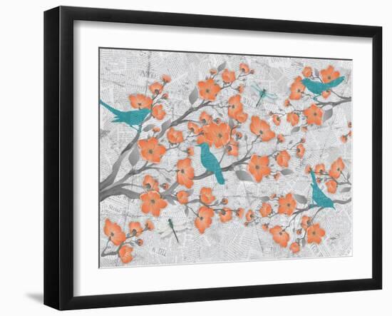 Blossoms with Birds-Diane Stimson-Framed Art Print