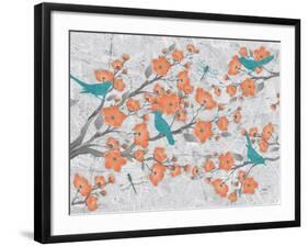 Blossoms with Birds-Diane Stimson-Framed Art Print