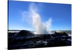 Blow Hole Catapult Surge, Tow Hill, Naikoon Provincial Park, Haida Gwaii-Richard Wright-Stretched Canvas