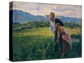 Blowfly (Peasant Girl in the Fields with Young Suitor)-Noe Bordignon-Stretched Canvas