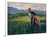 Blowfly (Peasant Girl in the Fields with Young Suitor)-Noe Bordignon-Framed Art Print