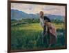 Blowfly (Peasant Girl in the Fields with Young Suitor)-Noe Bordignon-Framed Art Print