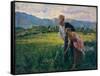 Blowfly (Peasant Girl in the Fields with Young Suitor)-Noe Bordignon-Framed Stretched Canvas