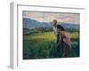 Blowfly (Peasant Girl in the Fields with Young Suitor)-Noe Bordignon-Framed Art Print