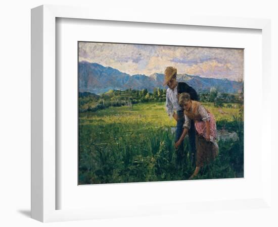 Blowfly (Peasant Girl in the Fields with Young Suitor)-Noe Bordignon-Framed Art Print