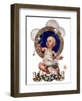 "Blowing Bubbles,"January 1, 1927-Joseph Christian Leyendecker-Framed Giclee Print