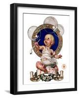 "Blowing Bubbles,"January 1, 1927-Joseph Christian Leyendecker-Framed Giclee Print