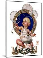 "Blowing Bubbles,"January 1, 1927-Joseph Christian Leyendecker-Mounted Giclee Print