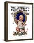 "Blowing Bubbles," Saturday Evening Post Cover, January 1, 1927-Joseph Christian Leyendecker-Framed Giclee Print