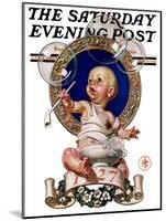 "Blowing Bubbles," Saturday Evening Post Cover, January 1, 1927-Joseph Christian Leyendecker-Mounted Giclee Print
