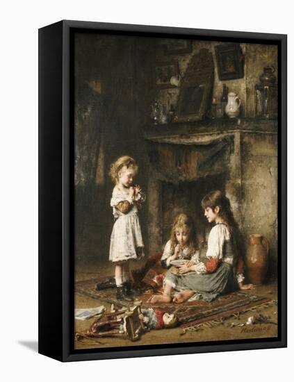 Blowing Bubbles-Alexei Alexeivich Harlamoff-Framed Stretched Canvas