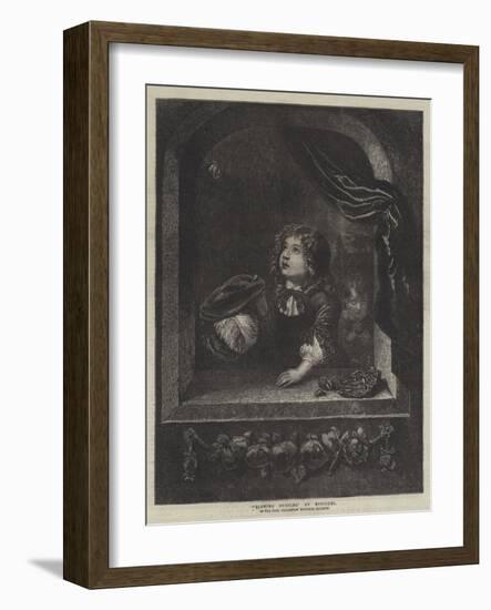 Blowing Bubbles-Caspar Netscher-Framed Giclee Print