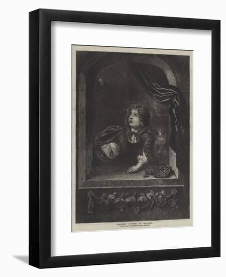 Blowing Bubbles-Caspar Netscher-Framed Giclee Print