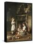 Blowing Bubbles-Alexei Alexevich Harlamoff-Framed Stretched Canvas