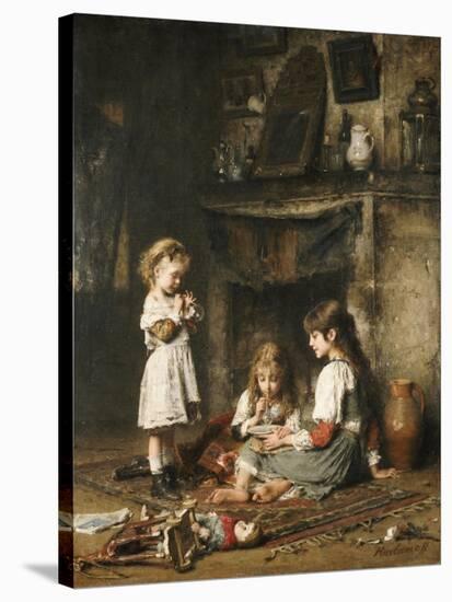 Blowing Bubbles-Alexei Alexevich Harlamoff-Stretched Canvas