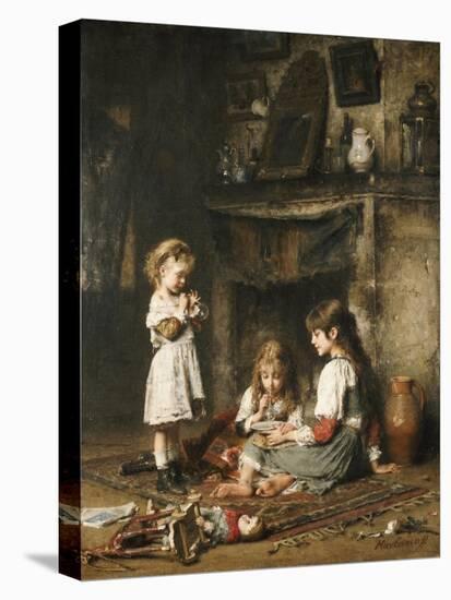 Blowing Bubbles-Alexei Alexevich Harlamoff-Stretched Canvas